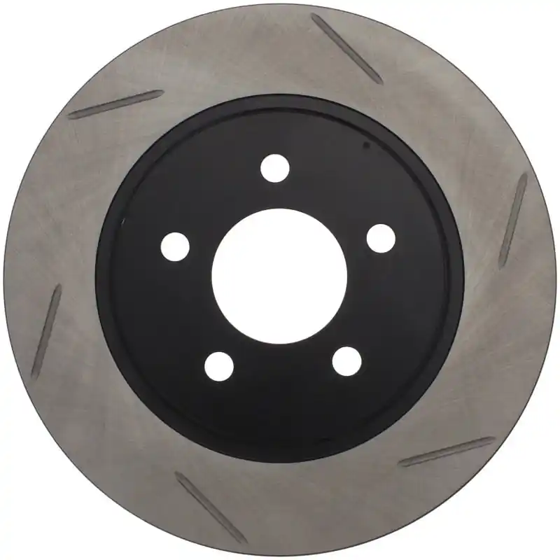 StopTech Power Slot 05-10 Mustang V6/4.0L / GT V8-4.6L Rear Left Slotted Rotor Professional Grade