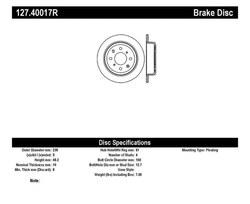 Weekend Sale StopTech 90-96 Acura Integra / 97-01 Integra (Exc. Type R) Slotted & Drilled Right Rear Rotor