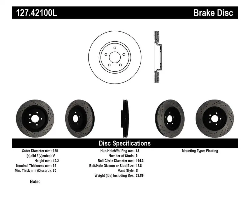 Same Day Shipping StopTech Infiniti G37 / Nissan 370Z SportStop Slotted & Drilled Front Left Rotor