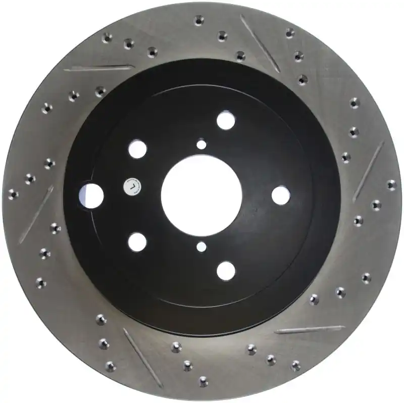 Fan Favorite StopTech 08+ Subaru STI (Will Not Fit 05-07) Slotted & Drilled Sport Brake Rotor