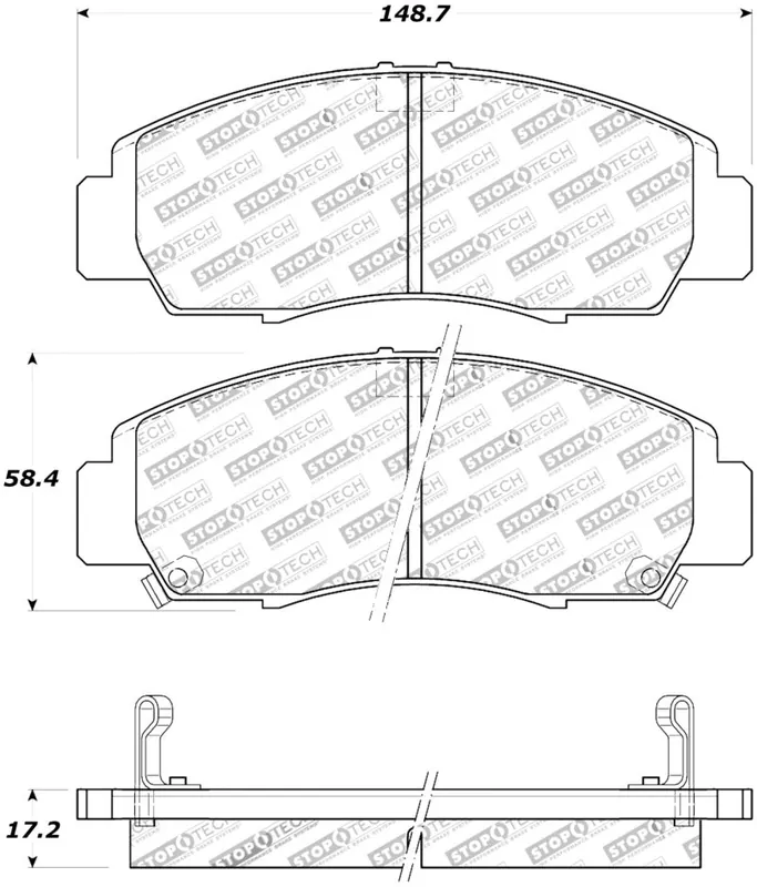 Free Shipping StopTech Street Touring 04-09 Acura TSX / 09 Accord V6 Coupe ONLY Front Brake Pads