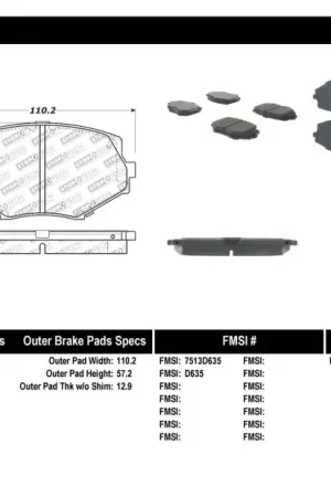 StopTech Performance 94-97/99-05 Miata w/Normal Suspension Front Brake Pads D635 Direct From Manufacturer