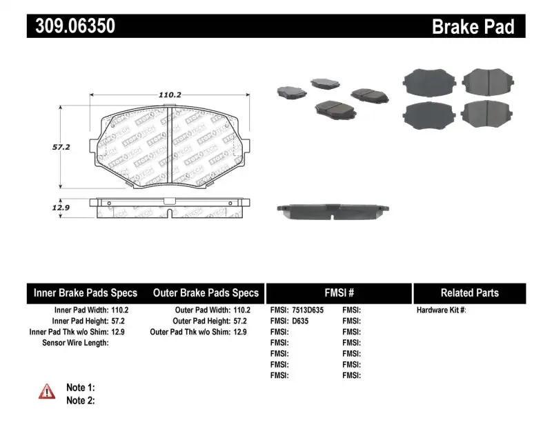 StopTech Performance 94-97/99-05 Miata w/Normal Suspension Front Brake Pads D635 Direct From Manufacturer