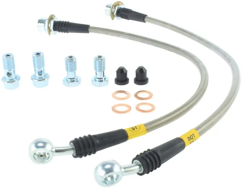 StopTech 94-02 Ford Mustang (Exc Cobra) / 03-04 Mustang Base & GT Stainless Steel Front Brake Lines Sale