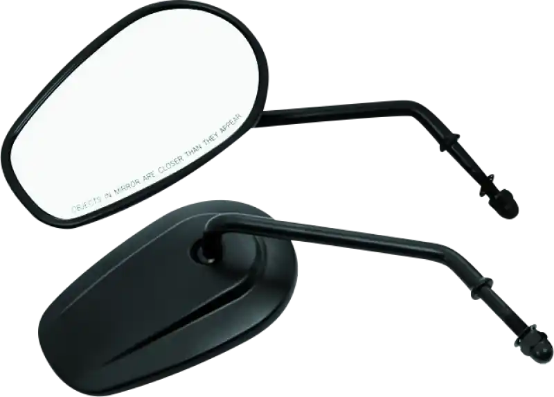 Reduced Price Bikers Choice Black Tapered Long Stem Mirrors Pr