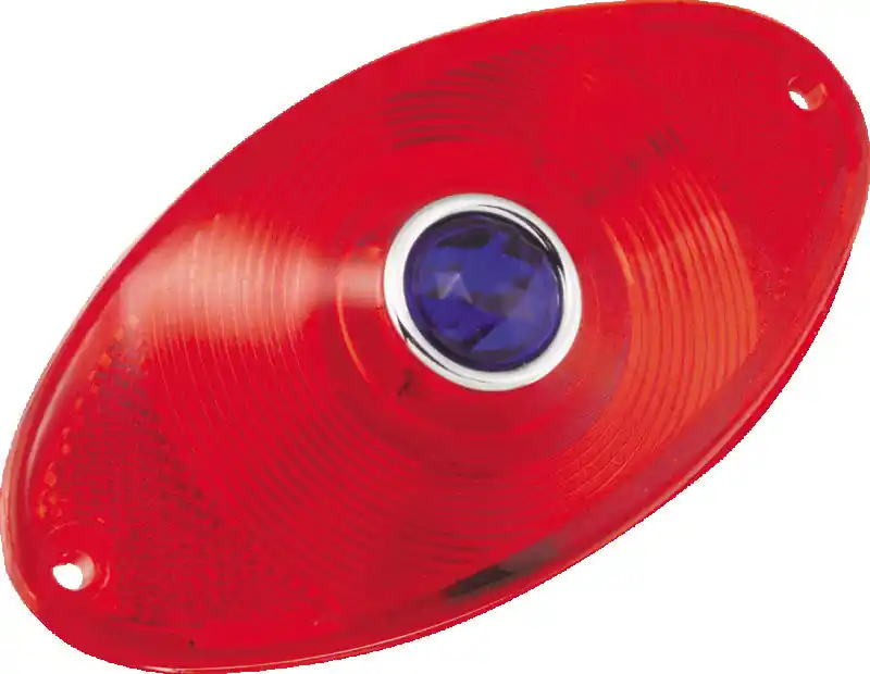 Bikers Choice Replacement Red Cat Eye Taillight Lens With Blue Dot Custom Final Sale