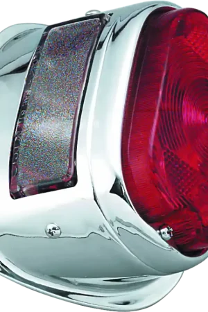 Bikers Choice 56-72 Big Twin & XL Chrome Taillight W/Red Lens & Top License Light Repl H-D 68010-64B Best Seller