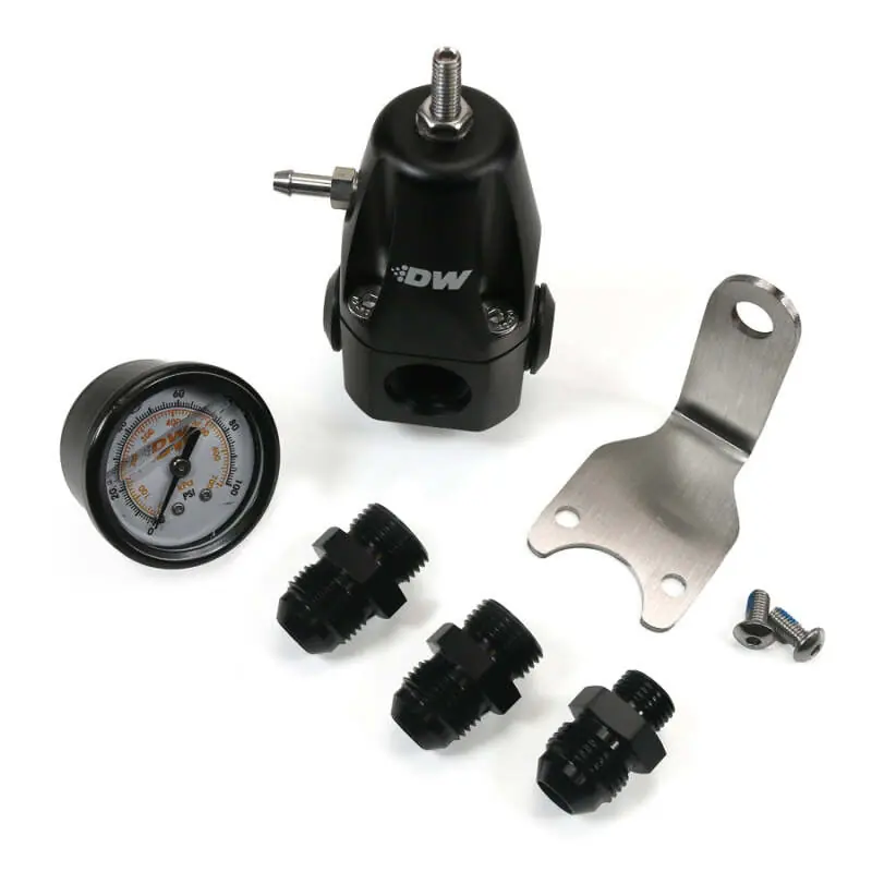 Brand New DeatschWerks DWR1000 AFPR + Pressure Gauge + 8AN Fittings - Anodized Black