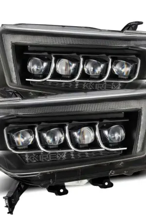 AlphaRex 10-13 Toyota 4Runner NOVA LED Projector Headlights Plank Style Black w/Seq Signal/DRL Worldwide Shipping