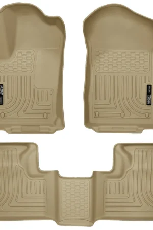 Husky Liners 11-13 Dodge Durango / 11-13 Jeep Grand Cherokee WeatherBeater Combo Tan Floor Liners Worldwide Shipping