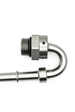 DeatschWerks 8AN ORB Male to 3/8in Male EFI Quick Connect Adapter 180-Degree - Anodized Matte Black Premium