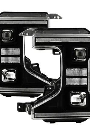 Spyder Signature 20-22 Ford F250/F350 (Halogen) Proj. Headlights - Black (PRO-YD-FS20HALSI-SEQ-BK) Flash Sale
