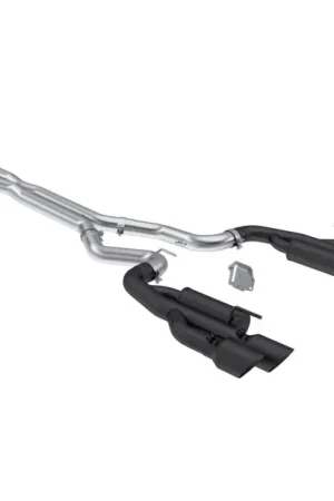 Free Delivery MBRP 2024+ Ford Mustang 5.0L Blk Alum. SS 3in Cat-Back Exhaust w/ Quad Blk Tips (Valve Delete)