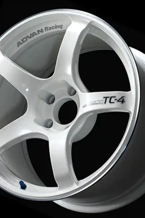 Professional Grade Advan TC4 18x9 +35 5x114.3 Racing White Metallic and Ring Wheel