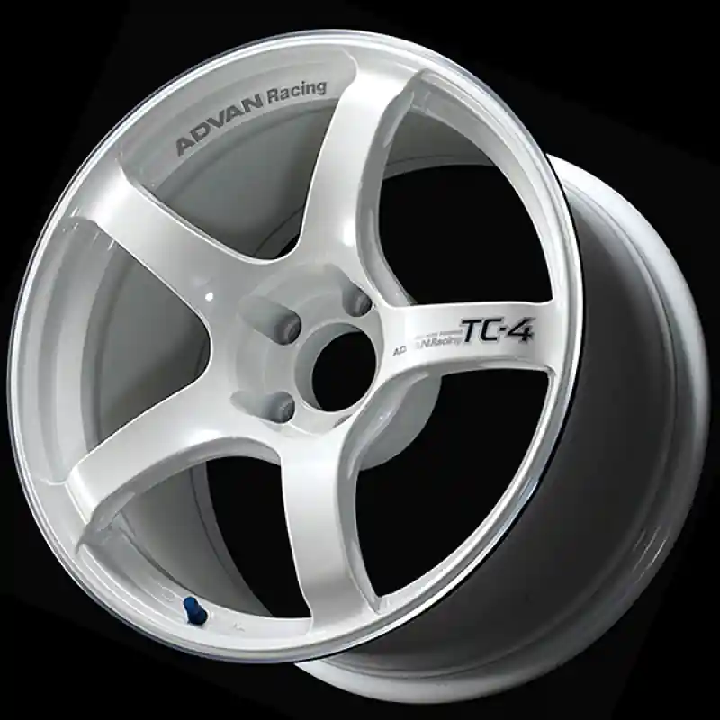 Professional Grade Advan TC4 18x9 +35 5x114.3 Racing White Metallic and Ring Wheel