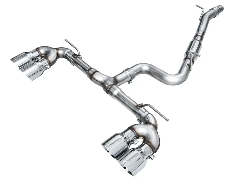 AWE MK8 Volkswagen Golf R 3in Track Edition Quad Exhaust - Chrome Silver Tips Special Discount