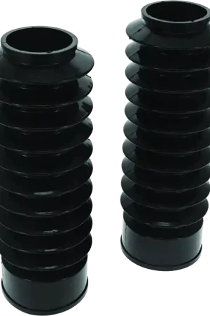 While Supplies Last Bikers Choice 49MM Black Long Fork Boots Extended 8.75in / Collapsed 3.5in (Pair)