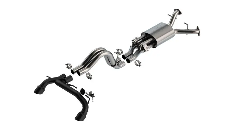 Borla 22-24 Ford Bronco Raptor V6 Turbo AT 2WD / 4WD ATAK Catback Exhaust w/ 4in Black Coated Tips Same Day Shipping