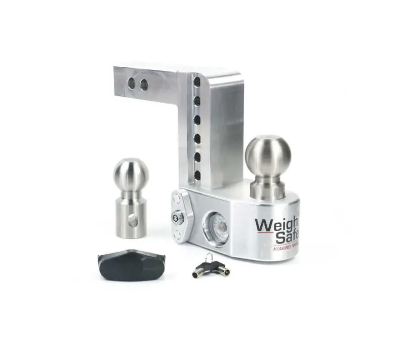 Weigh Safe 6in Drop Hitch w/Built-in Scale & 2in Shank (10K/12.5K GTWR) - Aluminum Budget