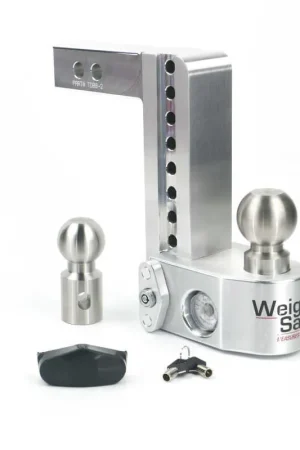 Factory Price Weigh Safe 8in Drop Hitch w/Built-in Scale & 2in Shank (10K/12.5K GTWR) - Aluminum