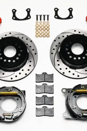 Top Rated Wilwood Forged Dynalite P/S Park Brake Kit Drilled Red BOP Axle 2.75in Bearing 2.75 Offset