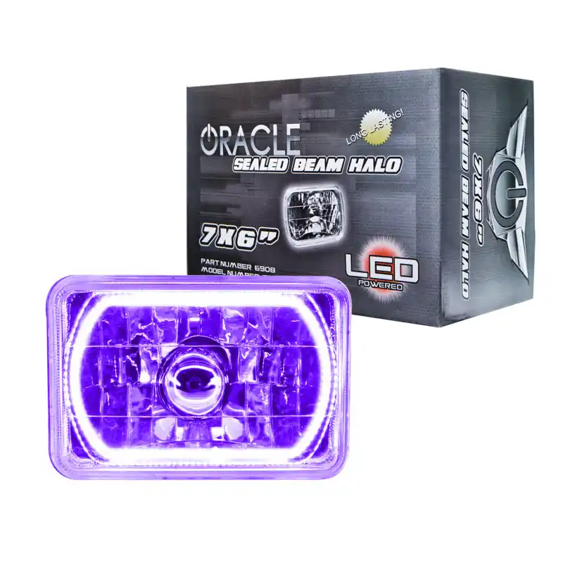 Oracle Pre-Installed Lights 7x6 IN. Sealed Beam - UV/Purple Halo Hassle-Free Returns