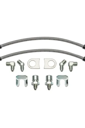 Wilwood 12in Length -3 to 3/8-24 IF 1/8-27 NPT 90 Degree Flexline Kit w/ Weld-On Bracket Tabs Trending