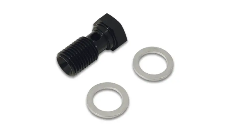Vibrant Aluminum M14x1.5 22mm Long Banjo Bolt w/2 Washers - Anodized Black Best Price