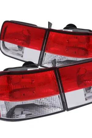 Premium ANZO 1996-2000 Honda Civic Taillights Red/Clear