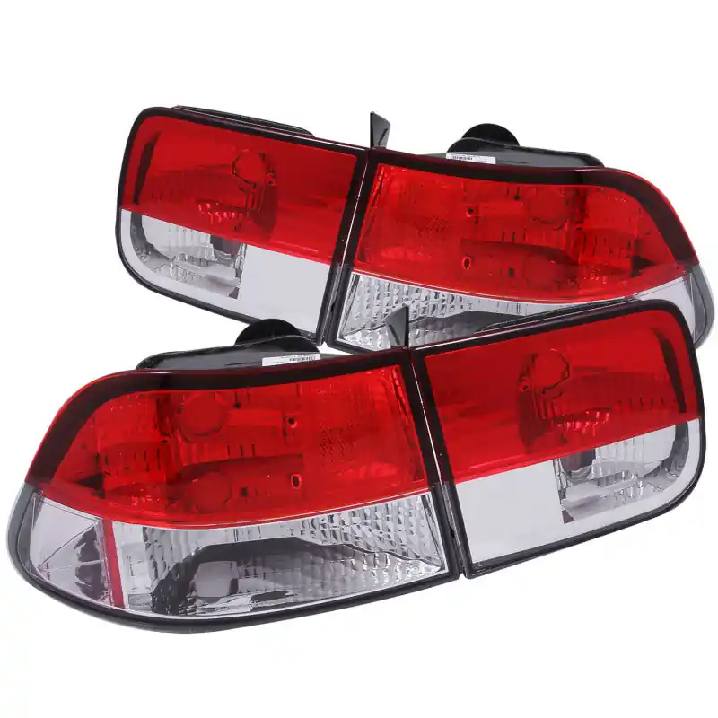 Premium ANZO 1996-2000 Honda Civic Taillights Red/Clear