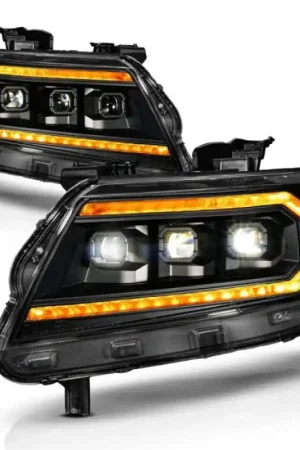 Limited Time ANZO 15-22 Chevy Colorado Full LED Headlights w/ Initiation (Amber DRL) - Black