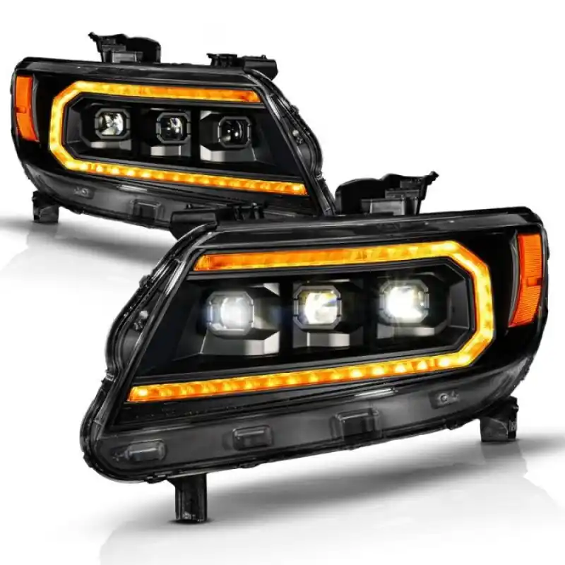 Limited Time ANZO 15-22 Chevy Colorado Full LED Headlights w/ Initiation (Amber DRL) - Black