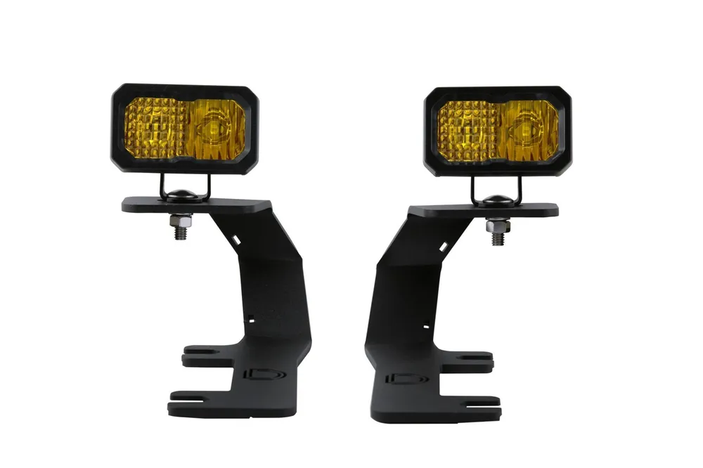 Fresh Stock SSC2 LED Ditch Light Kit for 2014-2019 Chevrolet Silverado 1500, Sport Yellow Combo Diode Dynamics