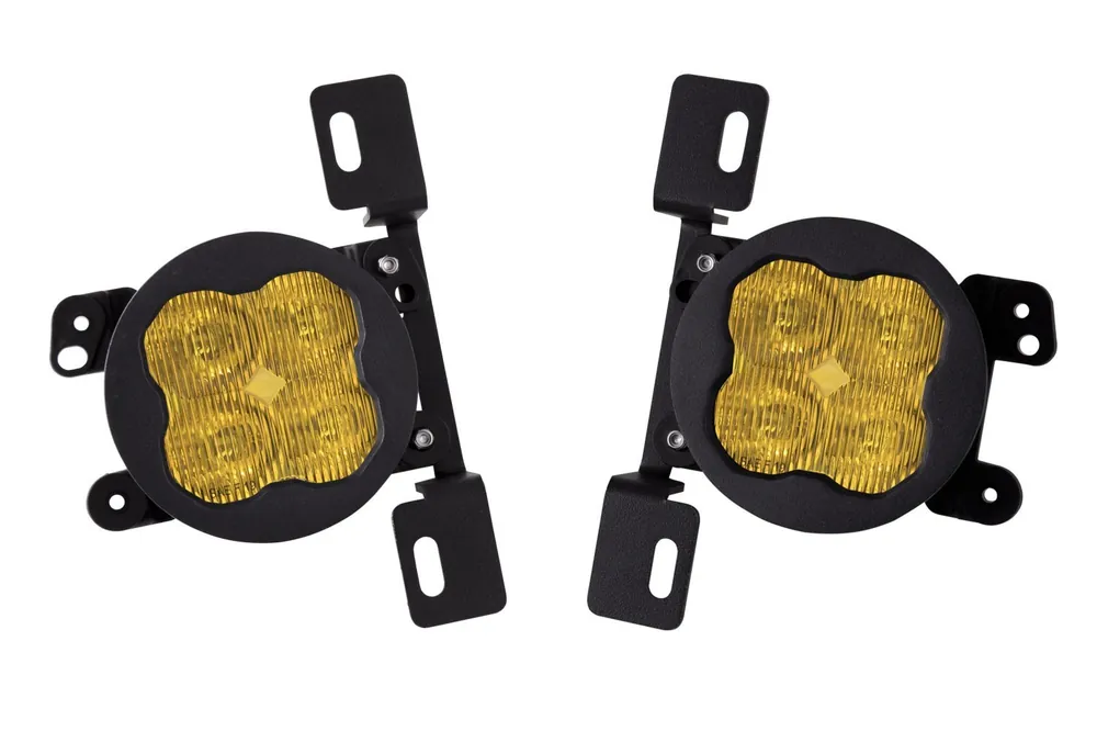 Certified SS3 LED Fog Light Kit for 2020-2021 Jeep Gladiator Yellow SAE Fog Sport w/ Backlight Type MR Bracket Kit Diode Dynamics