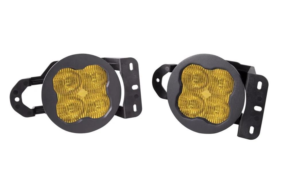 SS3 LED Fog Light Kit for 2018-2021 Jeep JL Wrangler Yellow SAE Fog Sport w/ Backlight Type MS Bracket Kit Diode Dynamics Best Choice