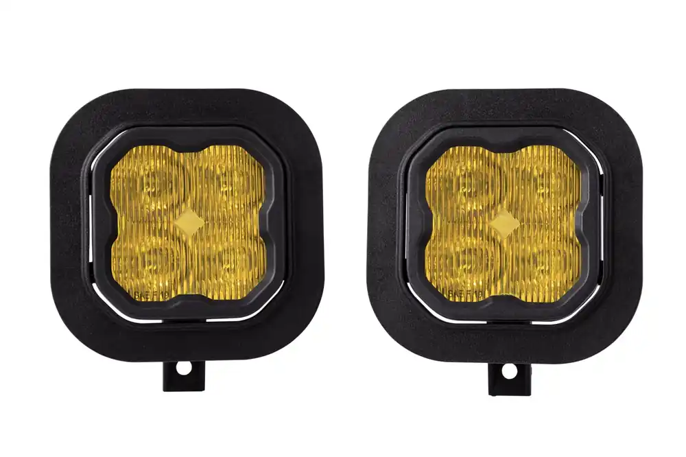 Professional Grade SS3 LED Fog Light Kit for 2011-2016 Ford Super Duty F-250/F-350 Yellow SAE Fog Sport w/ Backlight Diode Dynamics