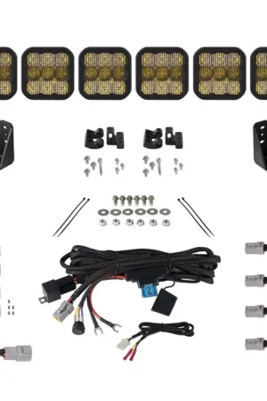 Weekend Sale SS5 6-Pod CrossLink Grille Lightbar Kit for 2020-2022 Super Duty, Pro Yellow Combo Diode Dynamics