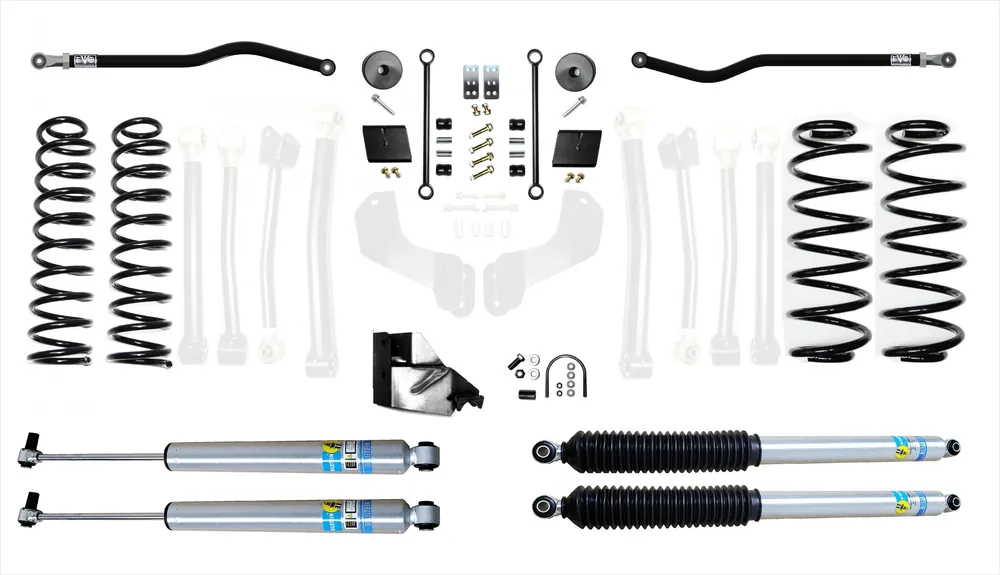 Affordable Jeep Wrangler JLU 3.5 Inch High Clearance Plus Long Arm w/ Bilstein Shocks EVO Manufacturing