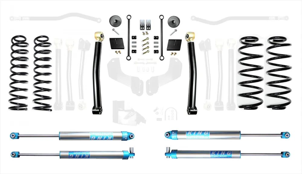 18-Present Jeep Wrangler JL 2.5 Inch Enforcer 4XE Lift Stage 2 with EVO SPEC King 2.0 Shocks EVO Manufacturing In Demand