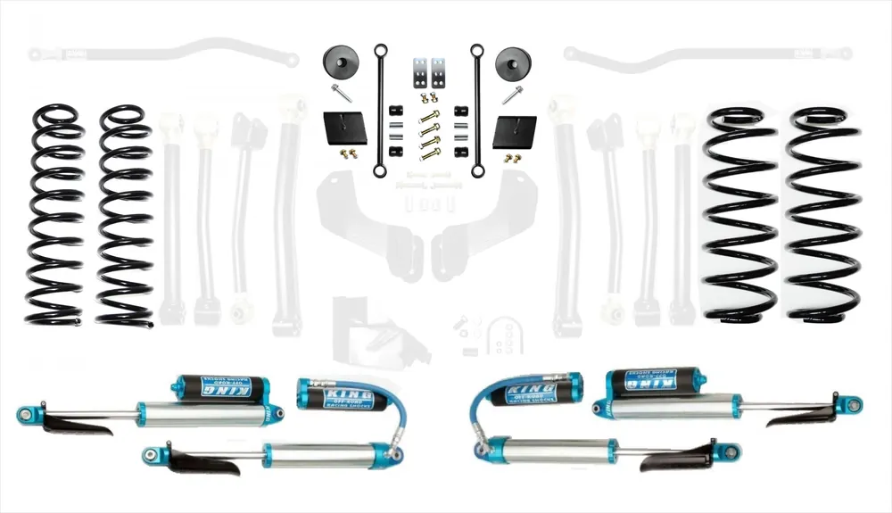 18-Present Jeep Wrangler JL 2.5 Inch Enforcer 4XE Lift Stage 1 with EVO SPEC King 2.5 Shocks EVO Manufacturing New Release