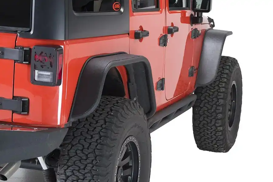 Don’t Miss Out Jeep JK Tube Fenders 07-18 Wrangler JK Front/Rear Set Of 4 Steel Black Textured Powdercoat Fishbone Offroad