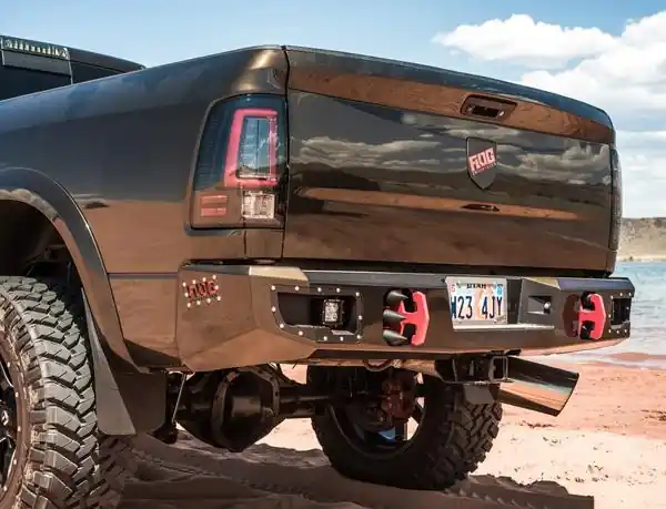Dodge Ram Rear Bumper 10-18 Dodge Ram 2500/3500 Sensor Compatible Demon Series Flog Industries Clearance