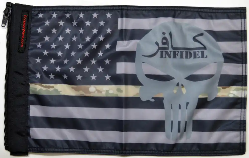 USA Subdued Thin Camo Line Infidel Punisher Flag Forever Wave While Supplies Last