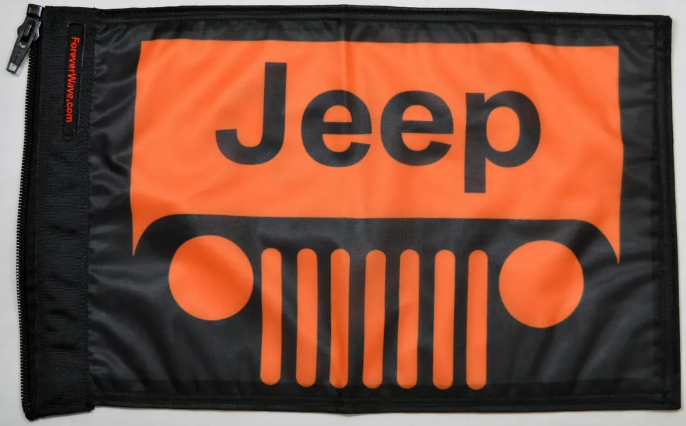 Jeep Grill Flag Orange Forever Wave Handmade