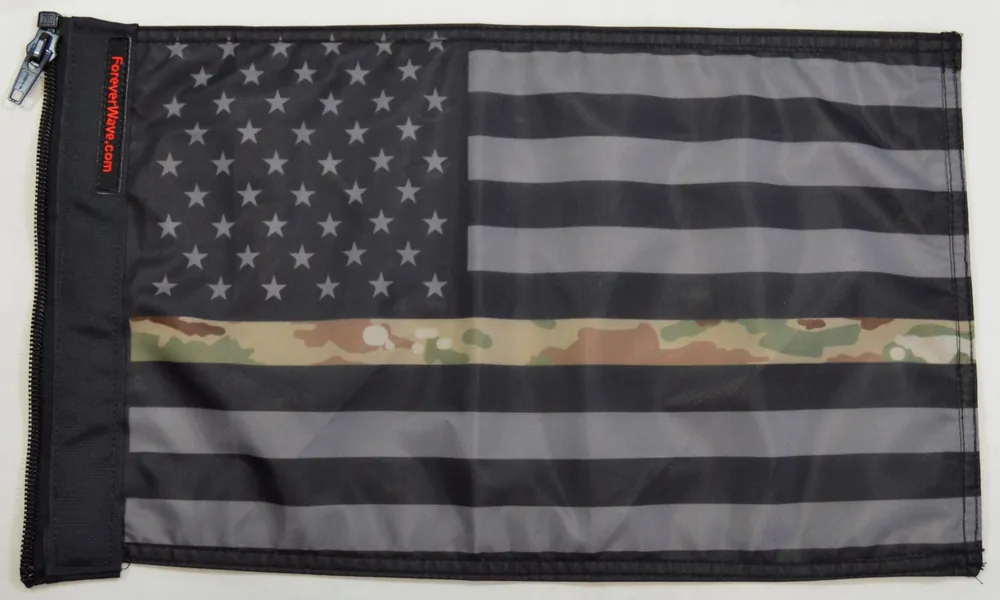 USA Subdued Thin Camo Line Flag Forever Wave Fan Favorite