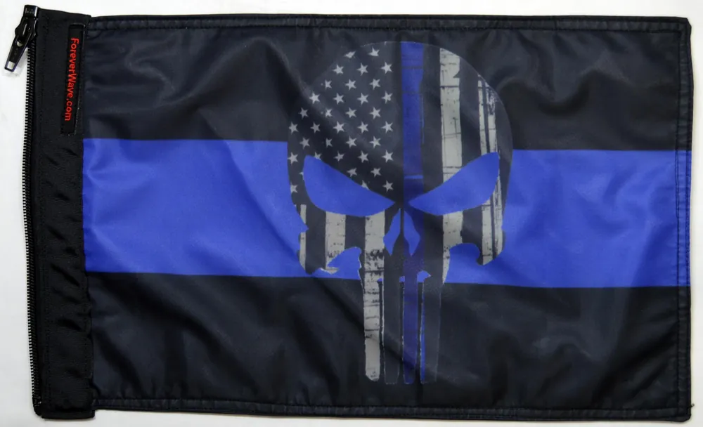 Editor’s Pick Thin Blue Line Punisher Flag Forever Wave