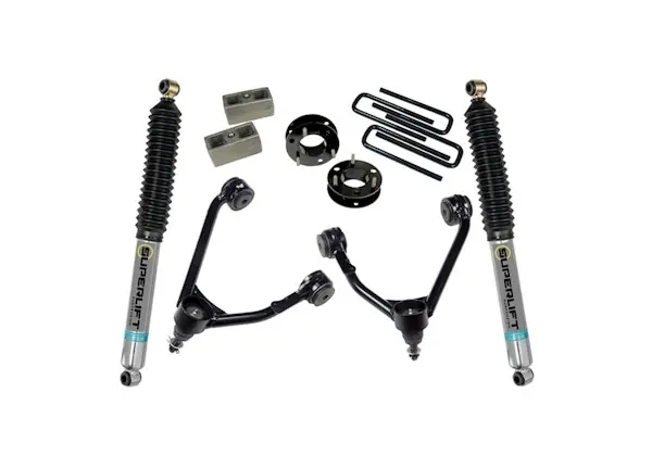 Clearance Superlift 3800B 3.5" Upper Ctrl Arm Kit-14-18 GM 1500 2WD w OE Al or SS Ctrl Arms w Bil Rr Shcks