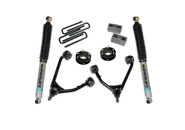 Crafted Superlift 3850B 3.5" Upper Ctrl Arm Kit-07-16 GM 1500 2WD w OE Cast Stl Ctrl Arms w Bil Rr Shcks