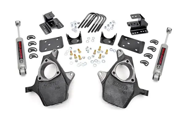 Rough Country 722.2 Front 2-inch / Rear 4-inch Spindle Lowering Kit Authentic