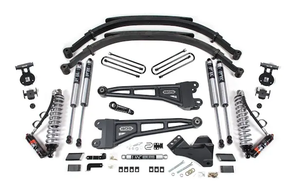Trusted Brand BDS Suspension BDS2208FPE 2023-2026 Ford F250/F350 4wd 5" Radius Arm Suspension Lift Kit, 3" Rear, Leaf Sp